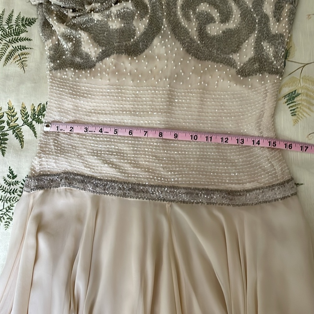 VINTAGE - OLEG CASSINI SILK BEADED DRESS - Picture 12 of 15